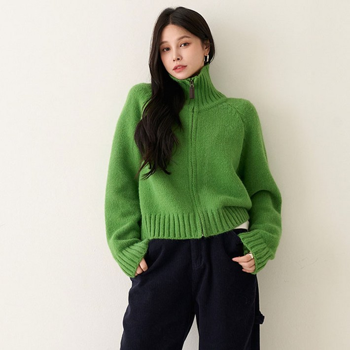 뒷 자수 도톰 루즈핏 가디건 22491