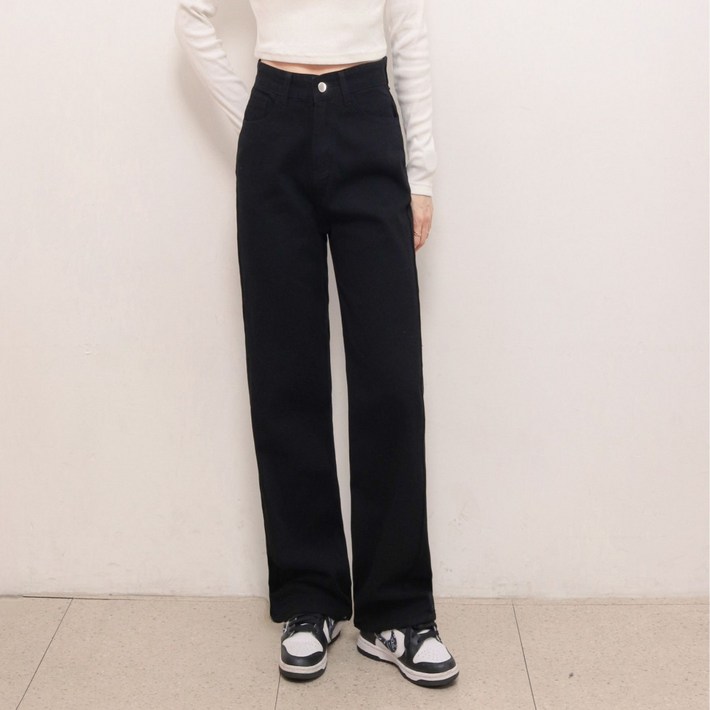 제이지나 여성 일자 와이드 청바지 데님 팬츠