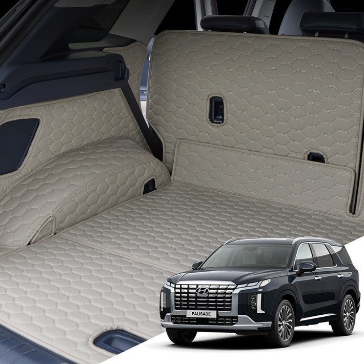 더뉴 팰리세이드 본투로드 하이브 풀커버 차량용 트렁크매트, 블랙, 8인승3열수동22년5월25년1월HT043