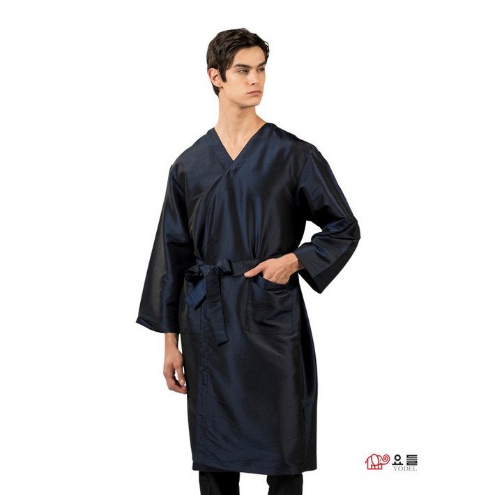 [로이스] 롱슬리브 N/P 가운 SG101 FREE 사이즈 남성용 손님가운, 스파 호텔 마사지샵 미용실 피부관리실