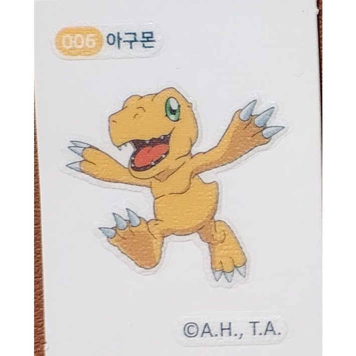 디지몬 띠부씰 006 아구몬 띠부씰