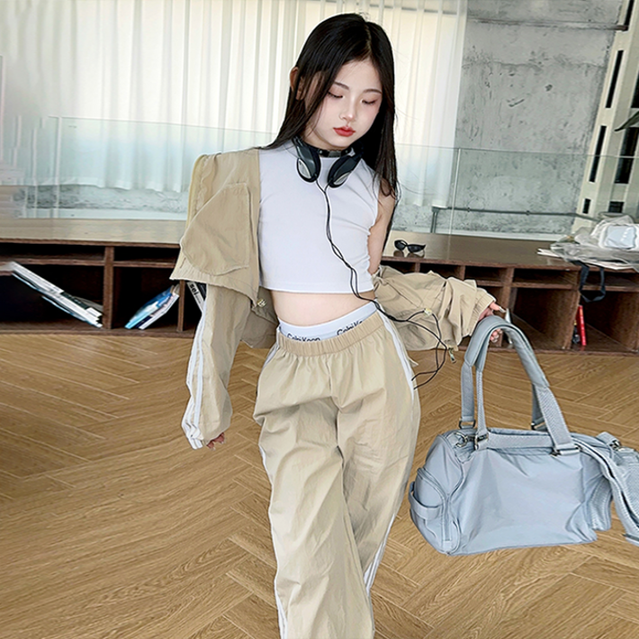 해피델리 이븐 크롭 집업 트랙 상하세트