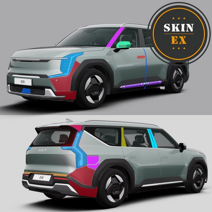 스킨엑스 EV9 MV1 외장필수패키지C PPF 차량보호필름, 1개, 투명