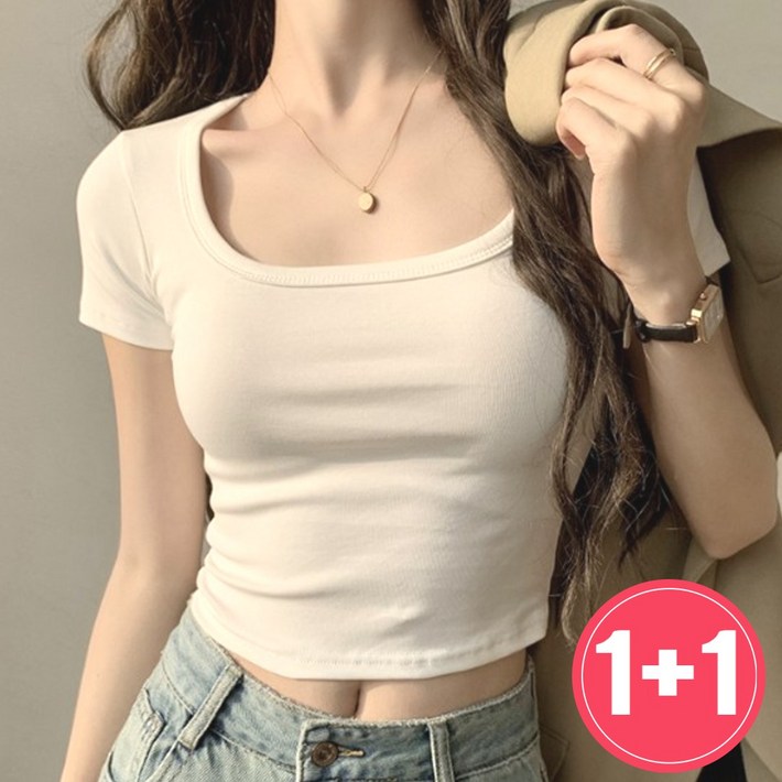 로얄리노 몸매가 예뻐보이는 슬림 여자 반팔티