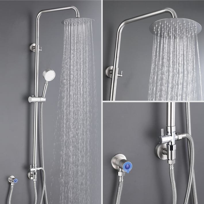 스테인리스 분리형 해바라기 샤워기 스테인레스 해바라기 수전, 실버, 1개