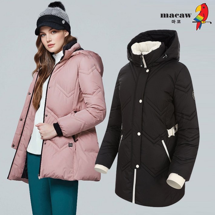 여성후드 넥 구스다운 점퍼MMW4DJ15