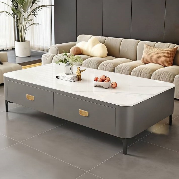 유리 소파테이블 서랍형 거실 테이블 1000