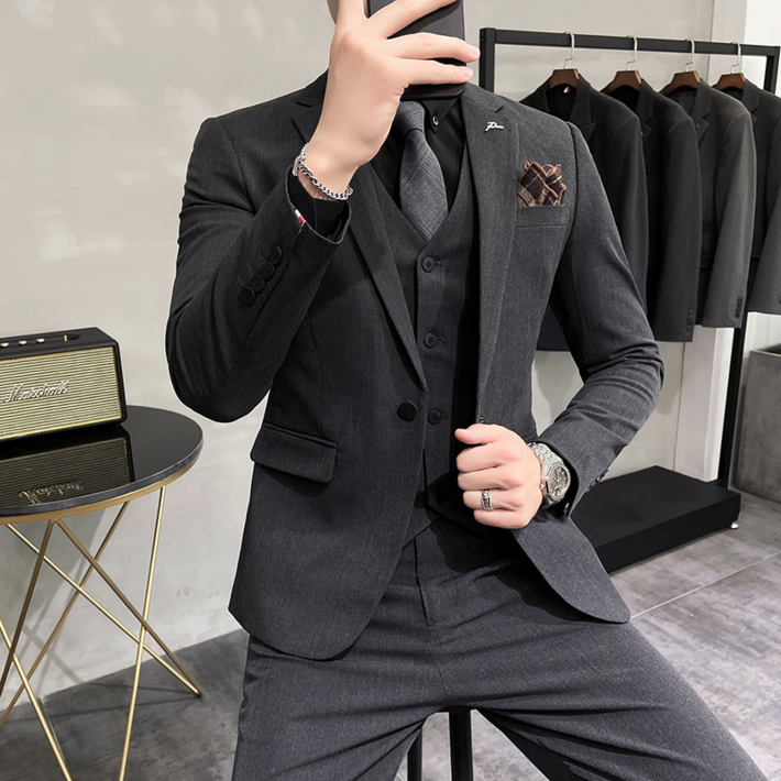 Titikong 남자정장 남성용 수트 3피스코트조끼바지 정장세트 맨잇슈트 프리미엄 하객룩 면접 결혼식