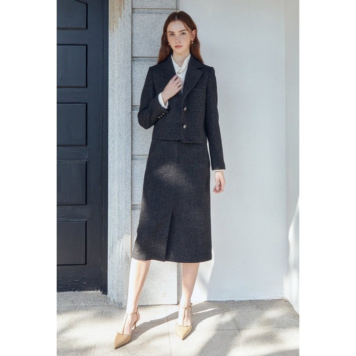 더아이잗 패치 포켓 울 크롭 재킷 INAA0JK17DG