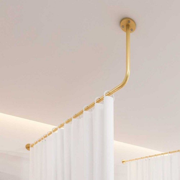 천장 커튼레일 L자형 트랙 분리 나눔 탈의실 파티션 헬스장