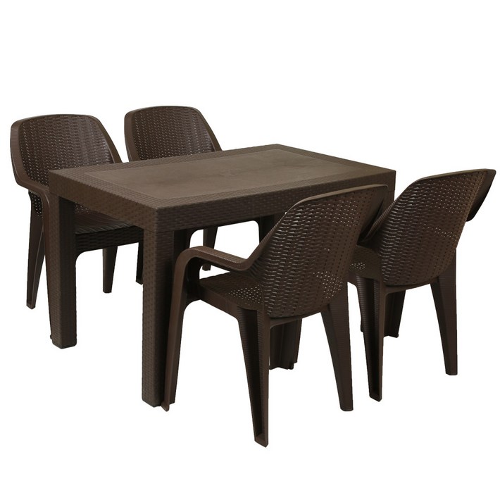 지오리빙 국산 라탄테이블 74120 창신 라탄팔걸이의자 세트 야외용 테이블의자