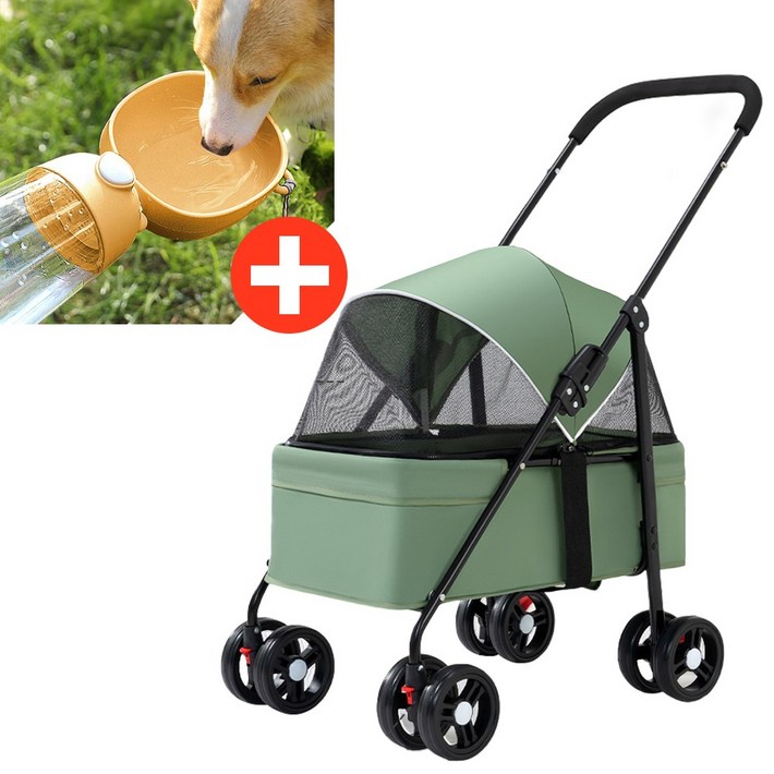 몽글펫 접이식 저상형 강아지 유모차 반려동물 개모차