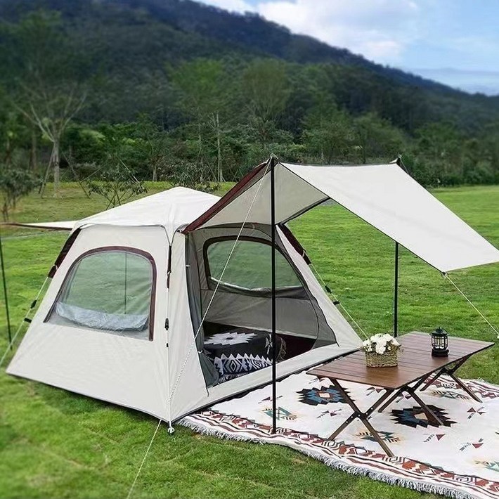 Allilio 자동 속개 방수 휴대용 텐트 초대형 타프 포함 차양이 두 개 있습니다