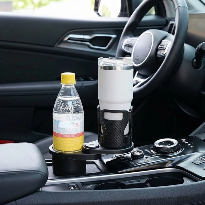 SINEET 2 in1 차량용 컵홀더 사이즈 조절 회전 확장형 텀블러 거치대