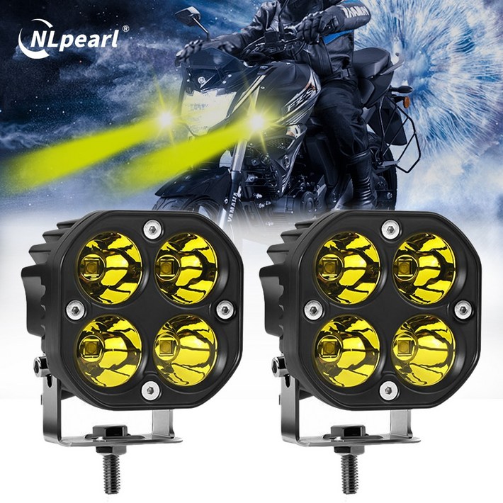 고출력 40W LED 탐조등오토바이 조명낚시등지퍼 조명지게차트랙터지게차랭글러측면 조명작업 조명12V24V로 사용 가능, 1세트, 1세트