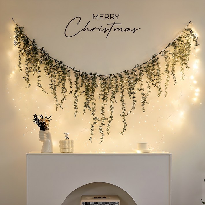 코스키 크리스마스 가랜드 조화 벽트리 LED 전구 360구 리모컨포함