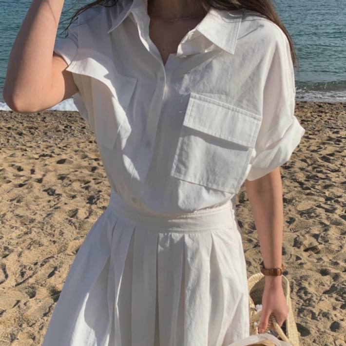 원가세일모선 빅포켓 여름 바스락 원피스 허리밴딩 프리사이즈