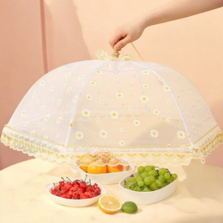 원터치 접이식 밥상보 푸드커버 2종 보온 덮개 음식 반찬 덮개 밥상망 2종, 1EA 80*30cm