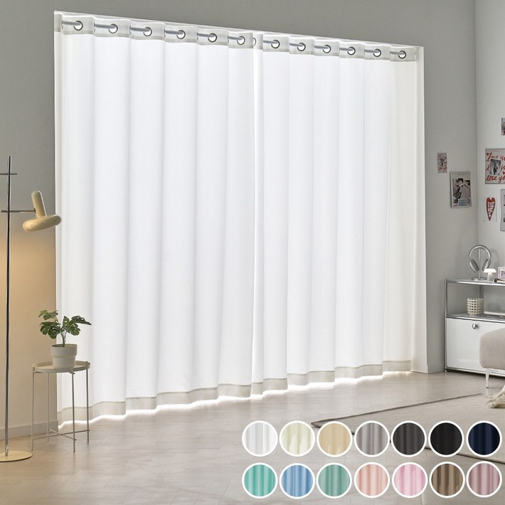 데시뉴 뉴노멀 고밀도 냉방유지 빛차단 암막커튼 2장세트 아일렛형