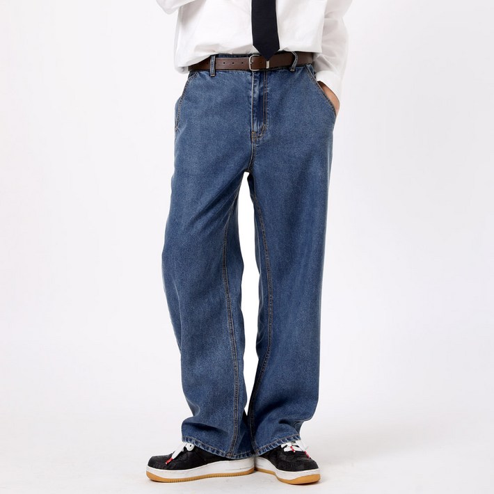 비브레이커스 남성 여름 냉감 와이드 데님 팬츠