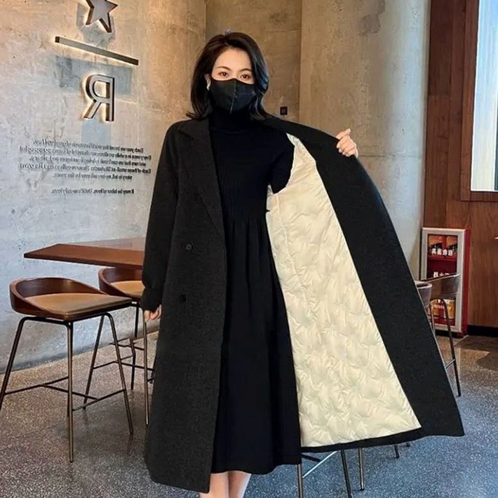 POMTOR 폴라폴리스 모직 코트 도톰 가을 겨울 신상 햅번트렌치 코트