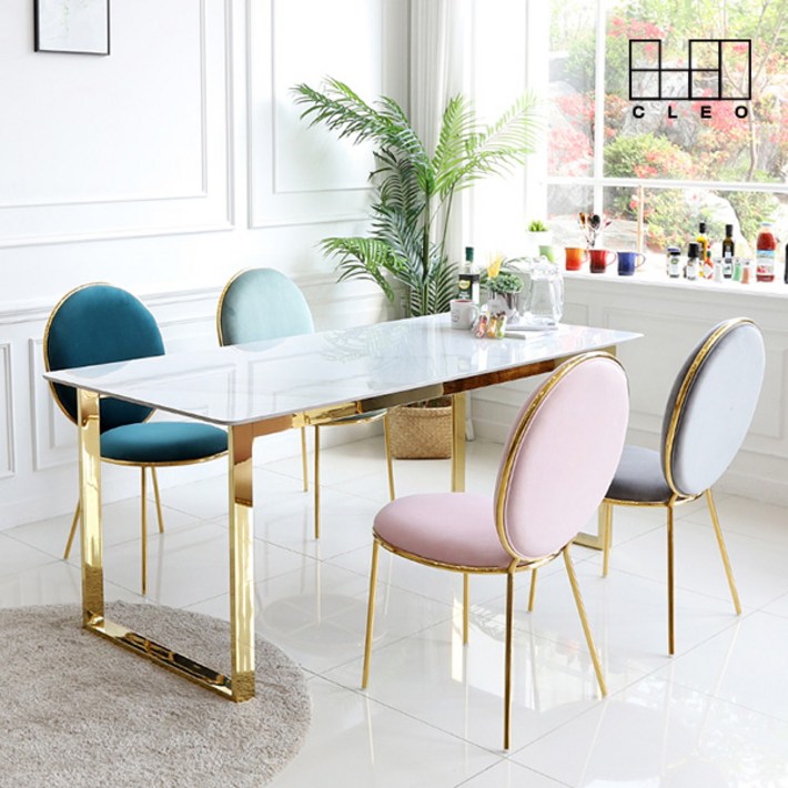 끌레오 필레우스 천연 포셀린 12T 통세라믹 식탁 테이블 CL360, 양면 유광 마블화이트 세라믹, 6인용