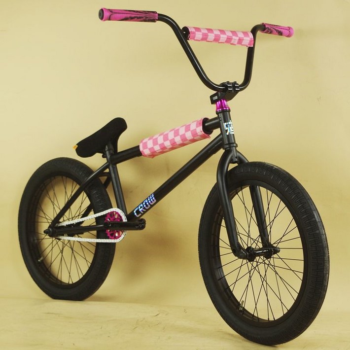 BMX 묘기 자전거 스턴트 익스트림 스포츠 입문용, H. 블랙핑크리어브레이크