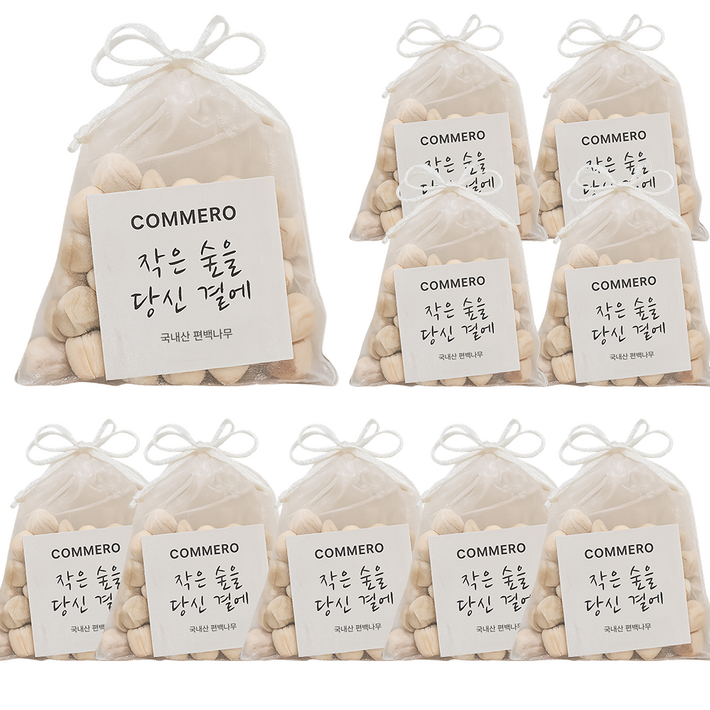코메로 국산 편백나무 큐브 방향주머니, 자연 한 줌 편백 방향제 가정용 선물용