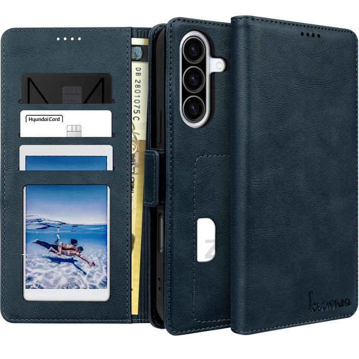 커위안 명품 수제 갤럭시 S25SMS931N가죽 카드 지갑형 다이어리 폰 케이스