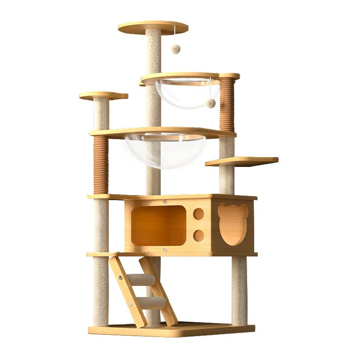New World 캣타워 고양이 스크래쳐 안정적인 구조로 튼튼하고 견고함 다층 구조로 놀이터 링트리 등반 프레임  스크래쳐  고양이장난감 대형 및 소형 고양이모두사용 MPJ04
