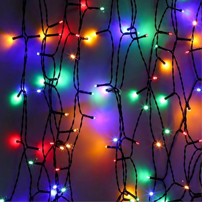 태양광 LED 50구 컬러전구 검정선 5M 트리 캠핑 정원 야외조명 인테리어소품 줄전구 미용실