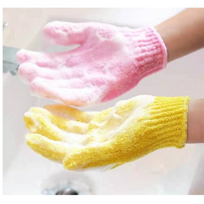 샤워 목욕 때밀이 손가락 장갑 때밀이장갑 때타올224개입옐로,핑크, 1개, 4개입, 옐로우
