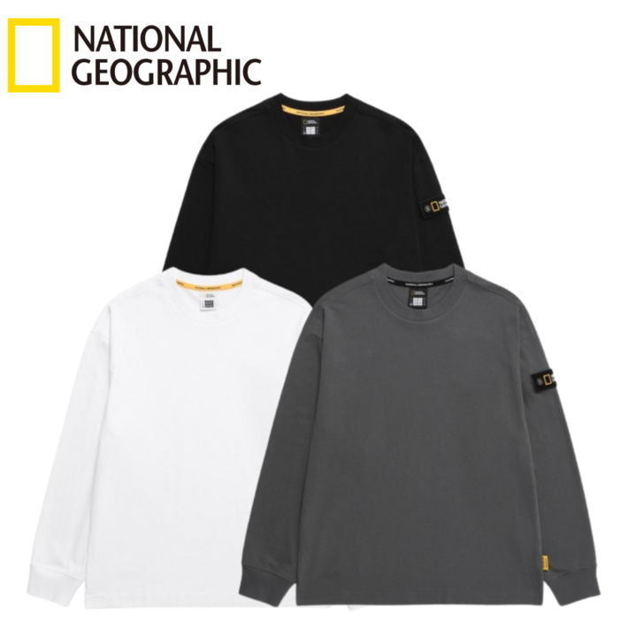2024 FW 내셔널지오그래픽 롱 슬리브 티셔츠 스탠다드 STSHIRT 세미 오버핏 남녀공용 라운드넥
