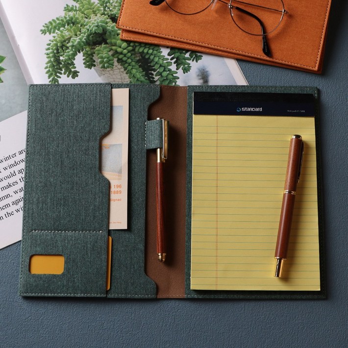 각인가능오브리즈 아테네가죽 메모패드속지SET 리갈패드 커버, 1개, 시그니처 그린