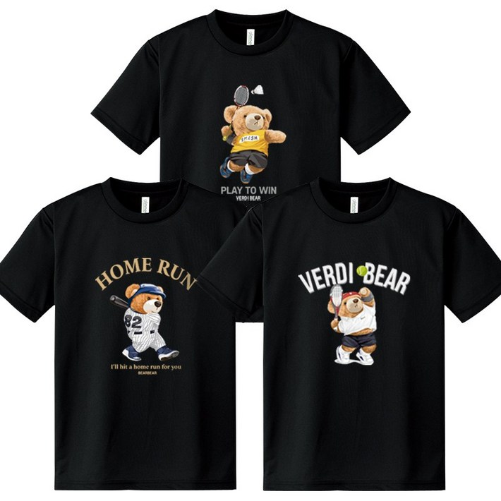 곰돌이 스포츠 111 쿨론 반팔 티셔츠 여성 남자 반팔티 3장