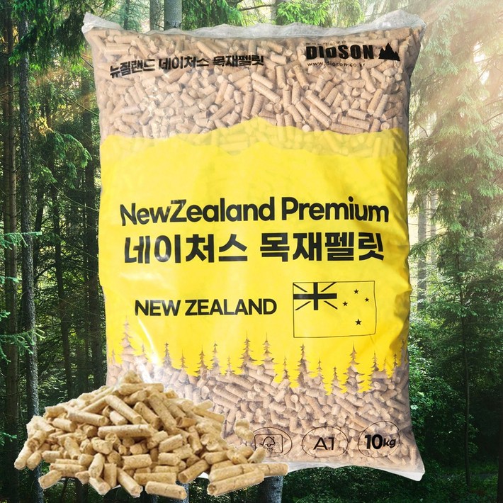 네이처스플레임 뉴질랜드 펠렛 10kg 목재 펠릿 캠핑 난로 연료