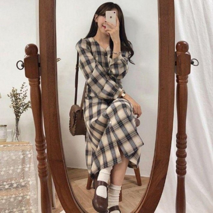 봄 가을 여성용 롱 드레스 하객룩 원피스 하객패션 소개팅 롱원피스 여성원피스 봄가을옷