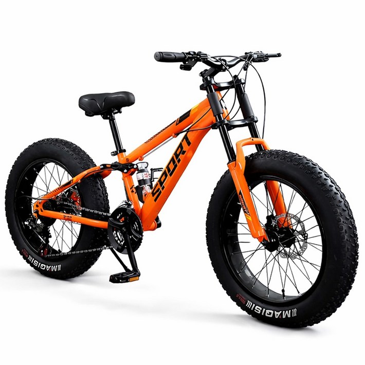 테라로드 오프로드 팻바이크 MTB 자전거 4인치 초광폭 타이어 산악 미끄럼방지, 1개, 168cm, 오렌지프레임블랙휠21단