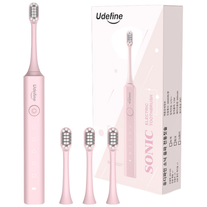 휴대용 최신형 스마트 음파 전동칫솔, 1개, 핑크, AM032