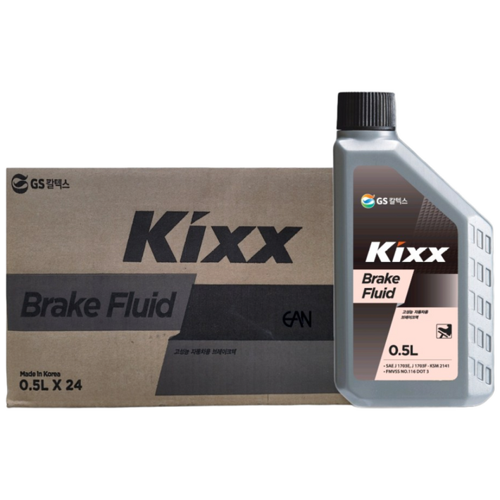 킥스 KIXX BRAKE OIL DOT3 0.5L 브레이크오일, 1개, 킥스 브레이크오일 DOT3 0.5L