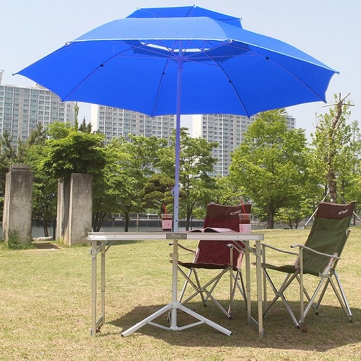 본사총판 빅몬스터 특대형 파라솔세트 260cm 일반꺽임형, 블루