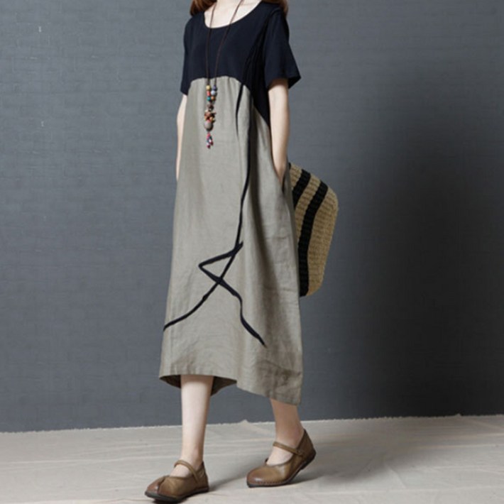 아임파인 40대 린넨 여름 원피스 여성 하객 휴양지룩