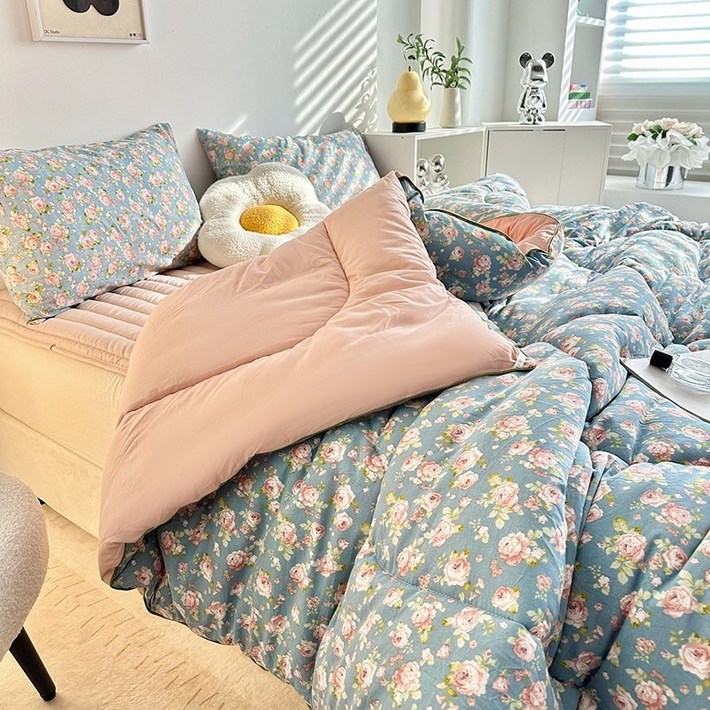 Cozy Aura 사계절 부드러운 차렵이불패드베개커버 세트
