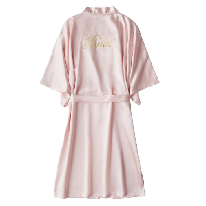 세련된 실크 웨딩 샤워가운 XL