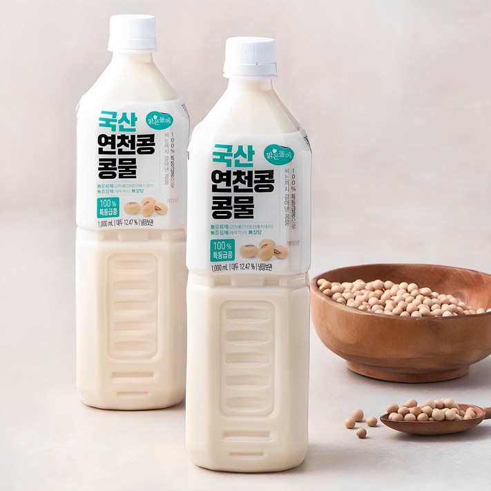 맑은물에 국산 연천콩 콩물, 1L, 2개 맑은물에 국산 연천콩 콩물, 1L, 2개