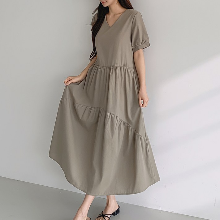 부루앤쥬디 G 티어드브이넥 원피스 BORGDR403B