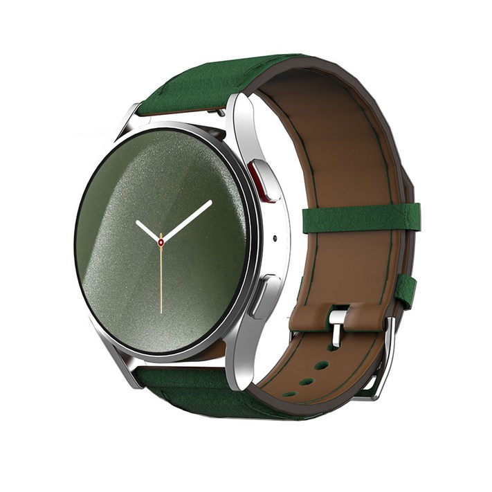 아이메이드잇 갤럭시워치 호환 모던 가죽밴드 스트랩, 딥 그린