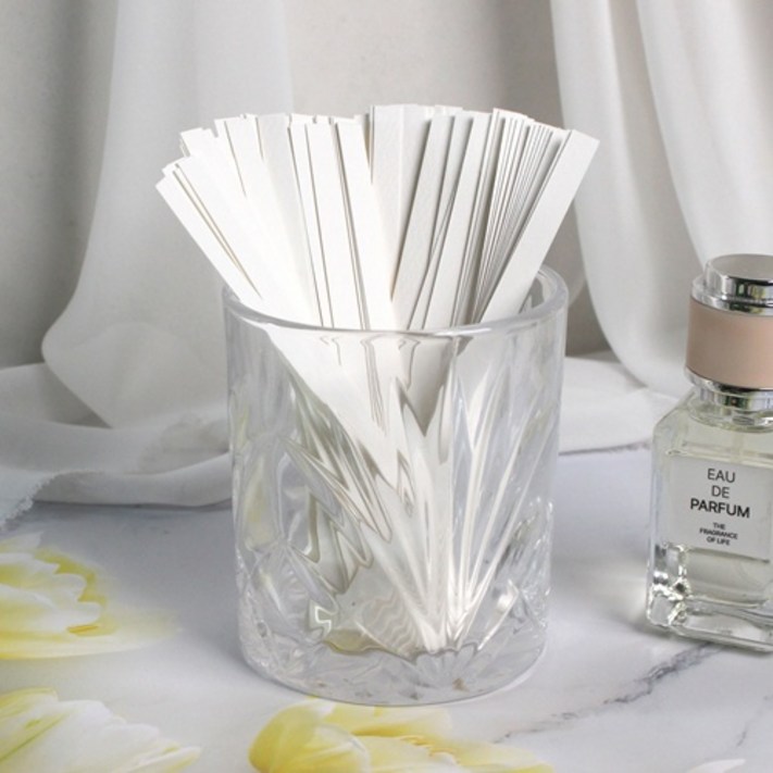 시향지  0.7cm X 13cm  100매입 향수 시향테스트지 캔들바다 화이트 백색 시향지, 100매입, 1세트