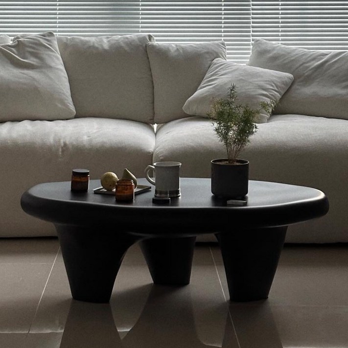 유리스틸소재블랙탁자, 블랙스크럽면