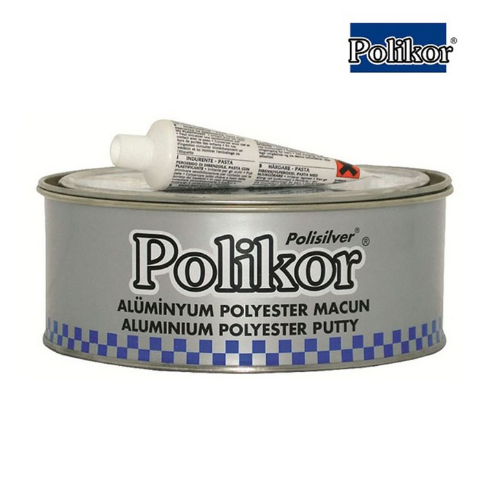 POLIKOR 폴리코 알루미늄 퍼티(2kg)-경화제포함 아연퍼티 빠데 자동차 도장 도색 복원 보수, 1개